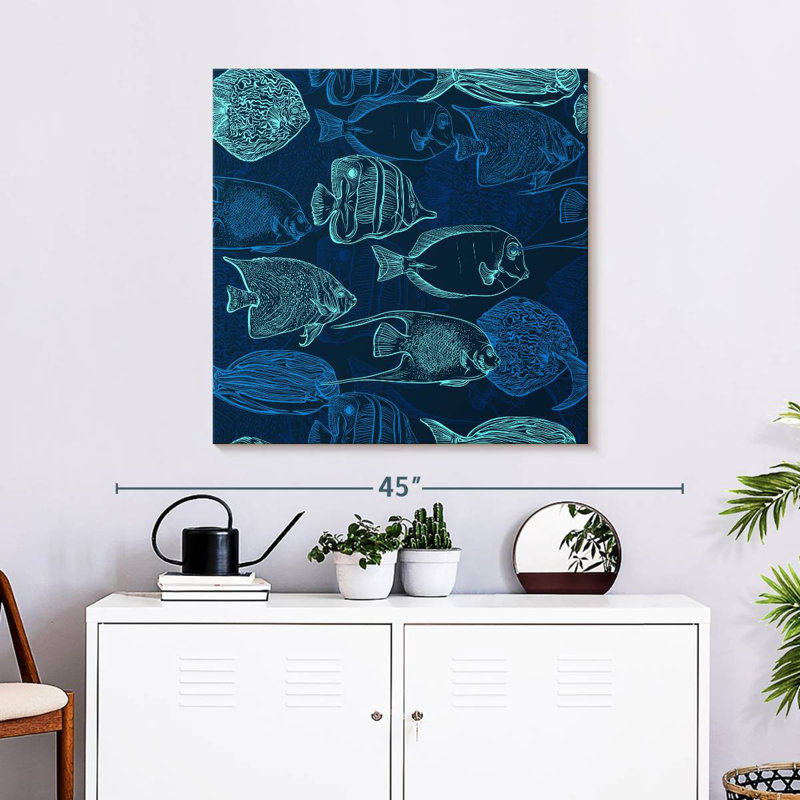 Contours de poisson bleu-vert Brampt