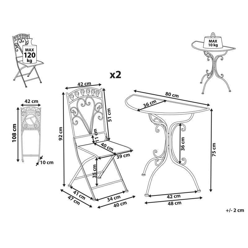 Bistro Set 3 - Piece 2 - Person  
