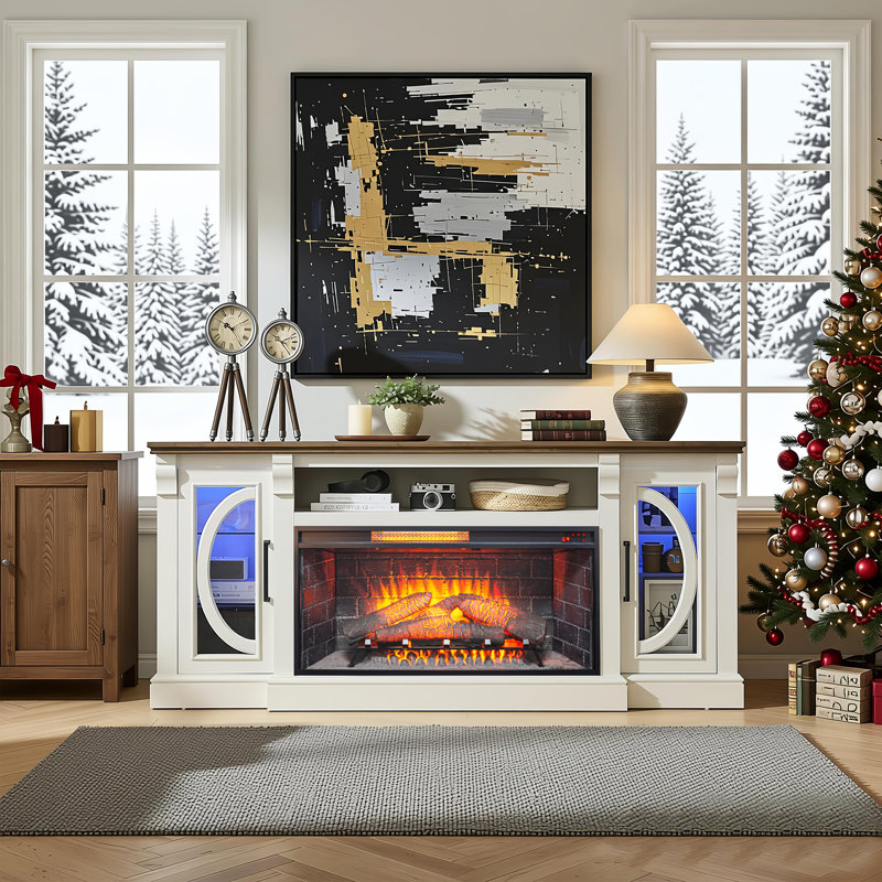 Foyer électrique 36 pouces à infrarouge avec garniture amovible, H 25,5 po x l 75 po x P 15,5 po