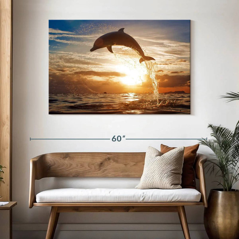 Brampt Dolphin Jump Silhouette, 32" H x 48" W