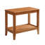 Table d'appoint rustique à deux niveaux en bois massif 100 % avec tablette de rangement, support pour plantes en bois d'hévéa pour le salon