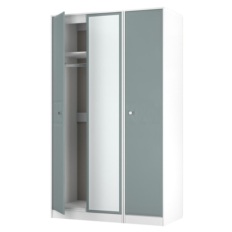 Ceinwen Manufactured Wood Wardrobe, Duck Matt/White