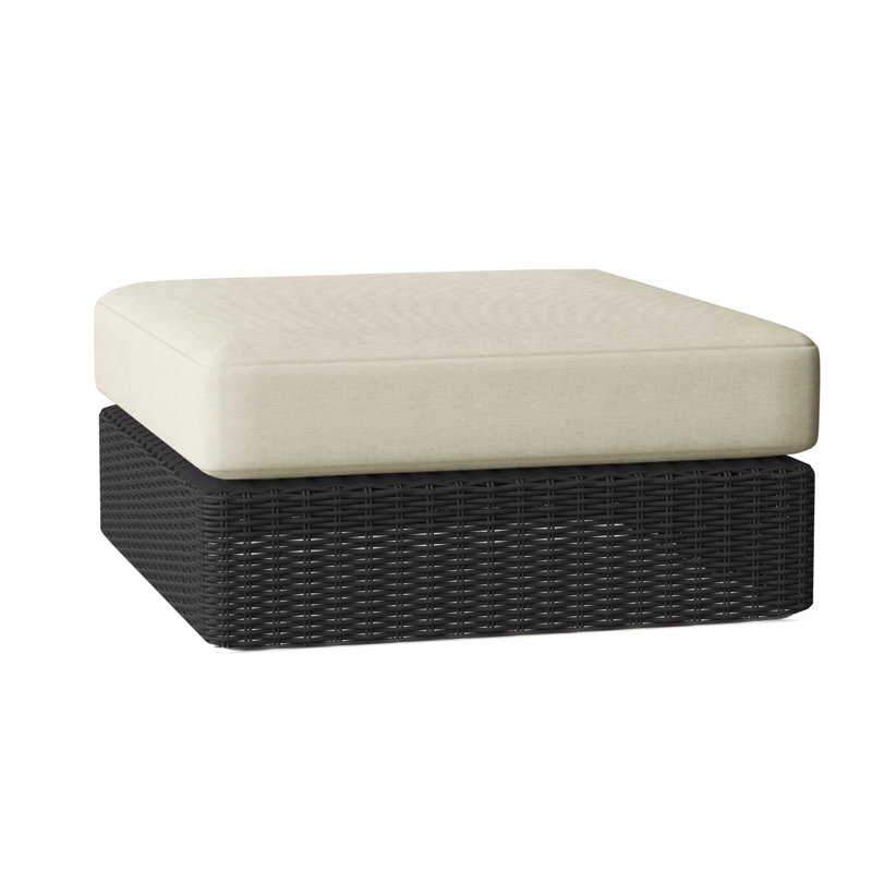 Westport Outdoor Teak Ottoman, Oat, Westport Sea Salt