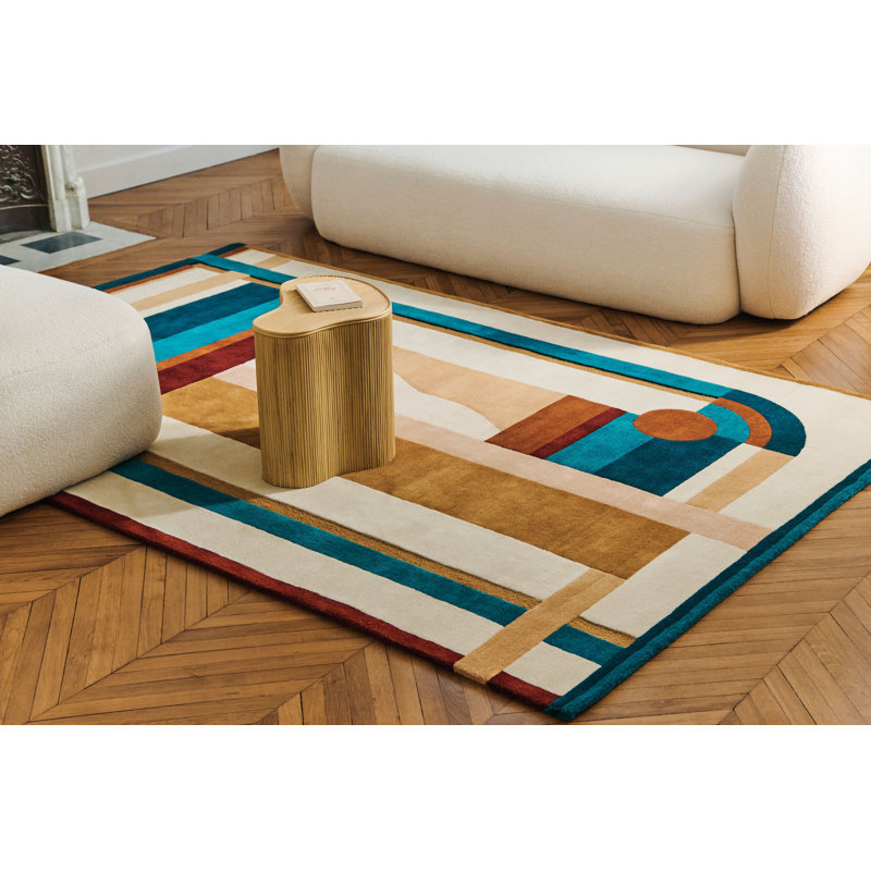Hacienda Hand Tufted Wool Area Rug, Rectangle 5'5" x 7'8"