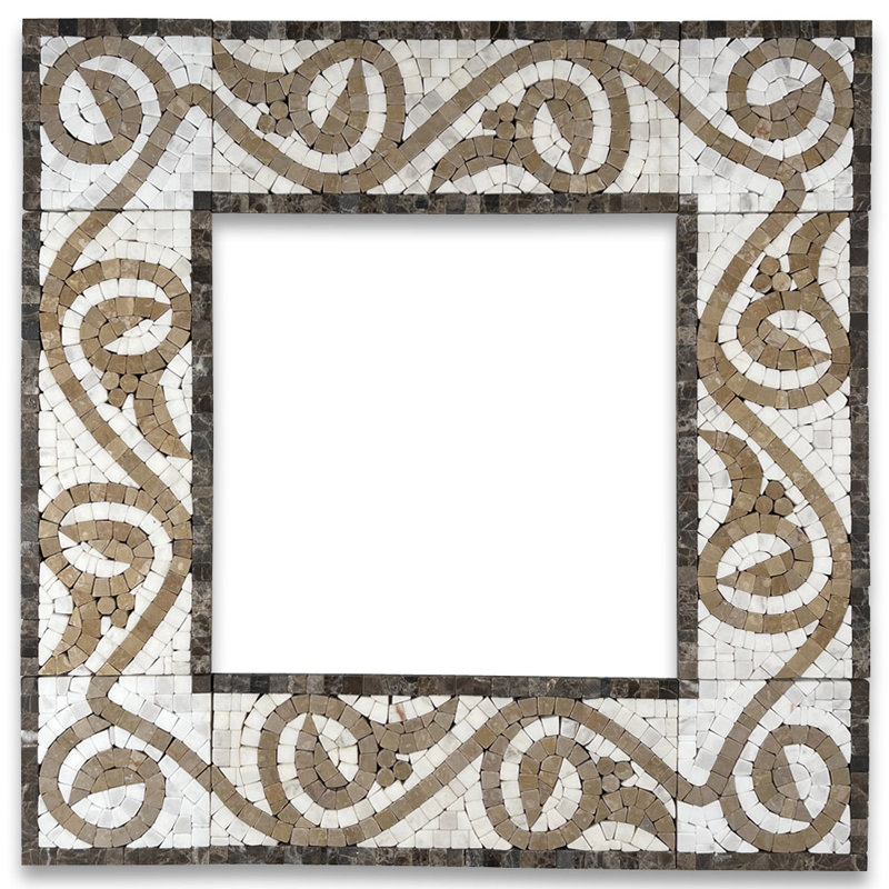 Carreau de mosaïque en marbre 4 po x 9,8 po Garden Gold