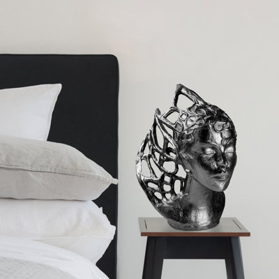 Hand-Painted Decorative Object, Black, 14.2 x 9.4 x 12.6 Inches | Made of 100% Polyester, Unique Color Variations | Perfect for Home Decor, Modern Aesthetic, and Creative Spaces | Eye-Catching Accent Piece