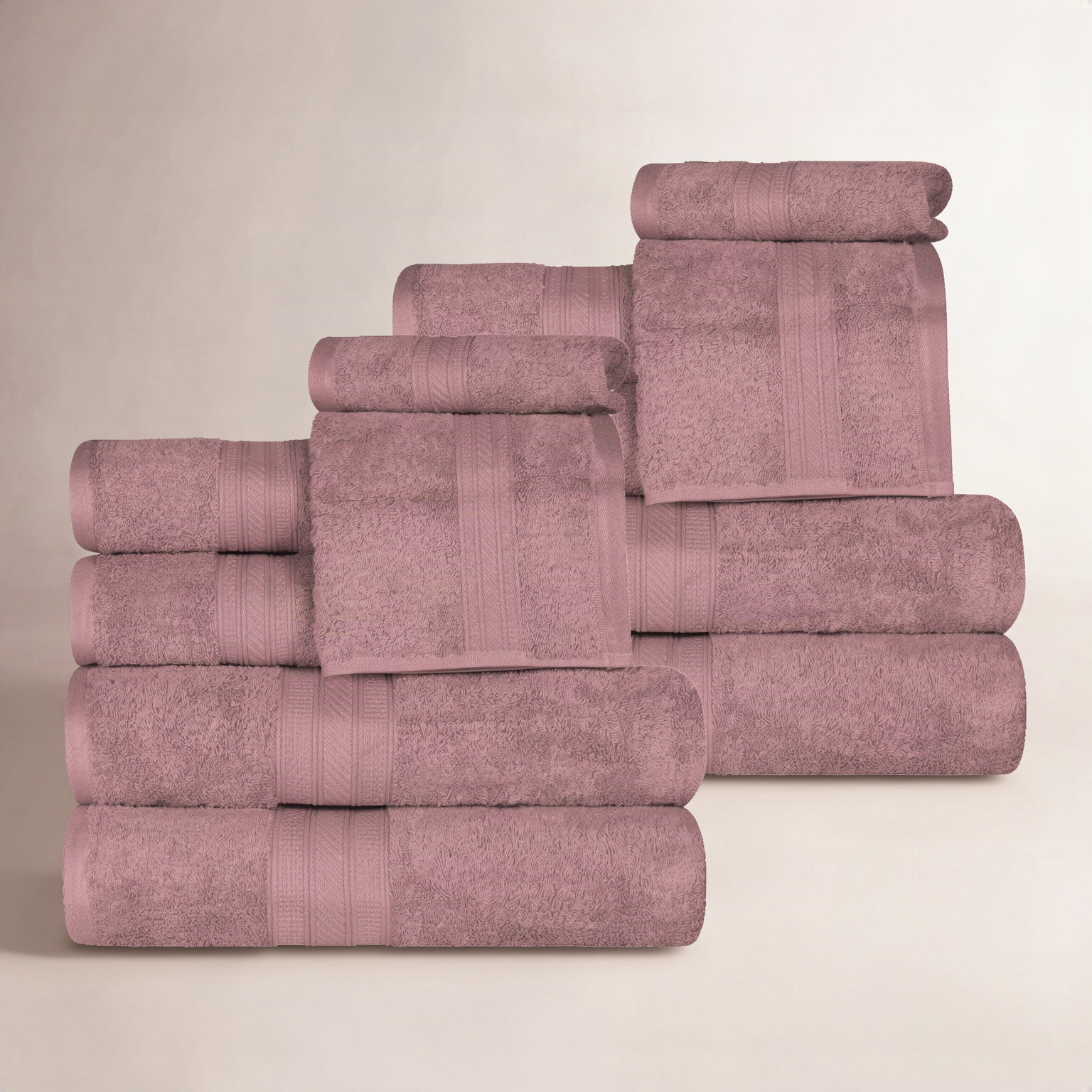 Steinarr 12-Piece Cotton Towel Set, Grape Shake
