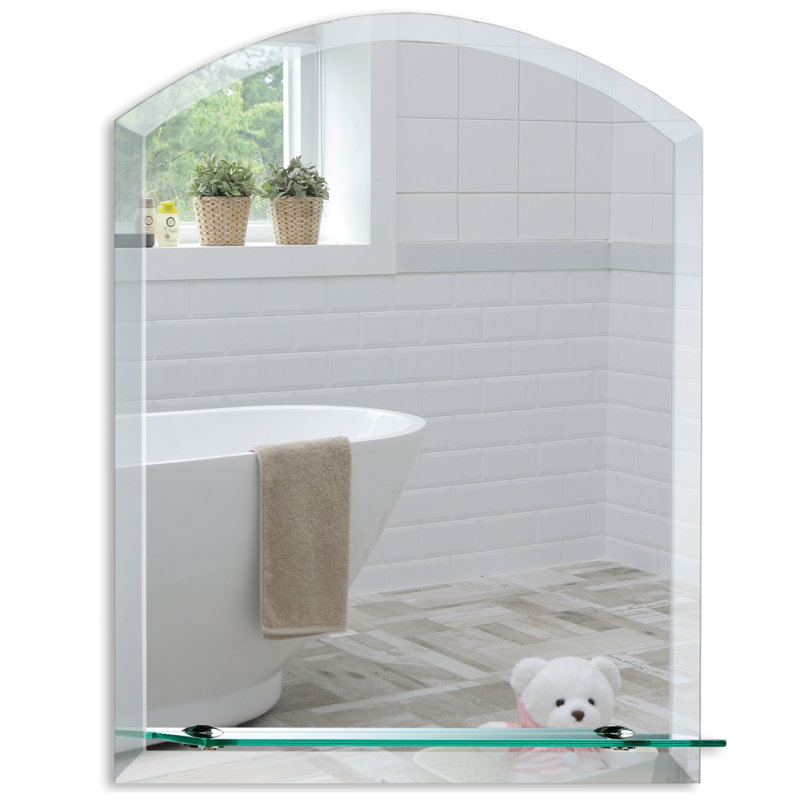 Selph Flat Wall Mirror with Shelves, 60cm x 45cm