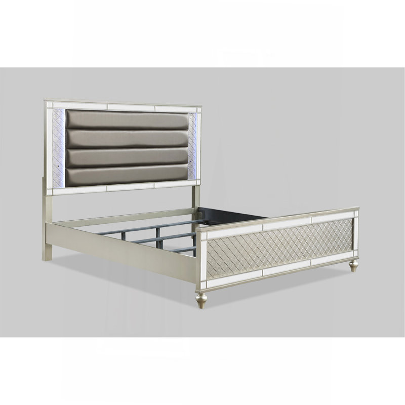 Mobilier de chambre à coucher en bois massif avec revêtement en similicuir de style moderne