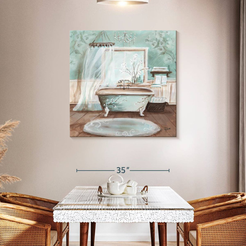 Kerrick Aqua Blossom Bath II, 39" H x 39" W
