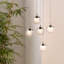Luminaire suspendu en forme de globe à DEL 5 lumières avec accents de cristal Heatherly-1620163579