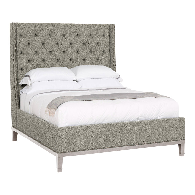 Michael Weiss Queen Upholstered Panel Bed, Dove Gray, Tuck Graphite, Yes