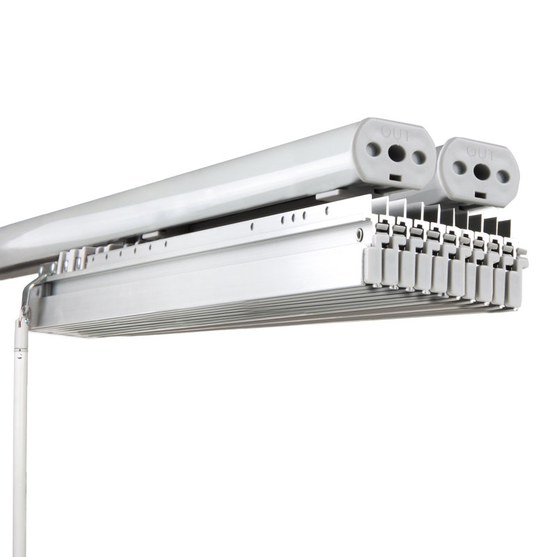Pine 10-Panel Double Rail White Panel Track Extendable 120"-218"W x 94"H, Panel width 23.5"