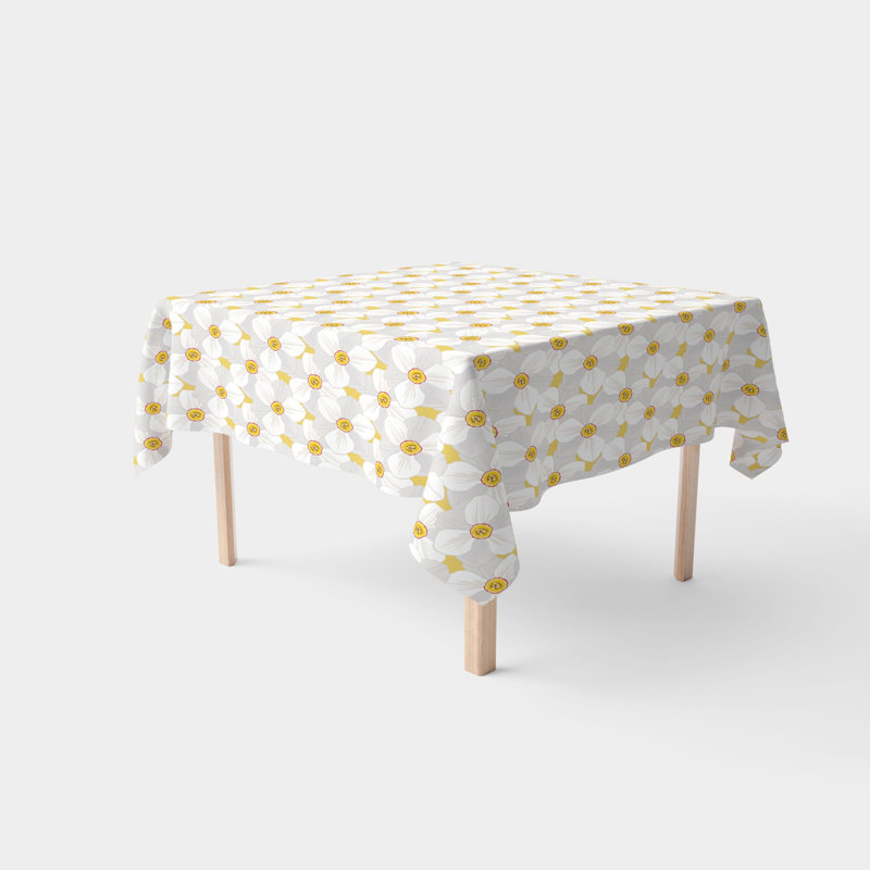 Kristin Large Petal Flowers Tablecloth, 90" L x 90" W
