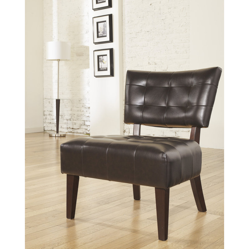 Roundhill Furniture Blended Leather Tufted Accent Chair With Oversized Seating,