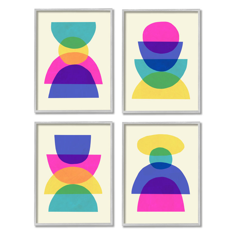 Intergalactic arc-en-ciel abstrait formes géométriques transparentes4pc Victoria Barnes, H 16 po x l 20 po
