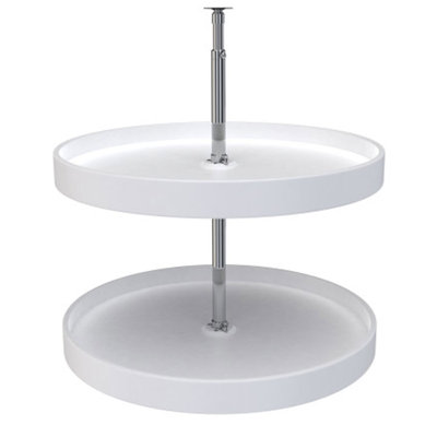 Rev-A-Shelf Lazy Susan Full Circle Polymer 2-Shelf, White