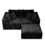 Canapé modulaire de 78,8 po x 68,9 po, canapé compressé rembourré pour salon, chambre à coucher, appartement, aucun assemblage requis, combinaison gratuite de 3 pièces, tissu en velours côtelé moelleux, NOIR-129770314-129770316