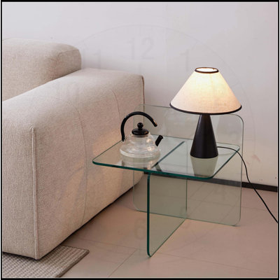 Table en verre trempé polyvalente pour l'intérieur et l'extérieur