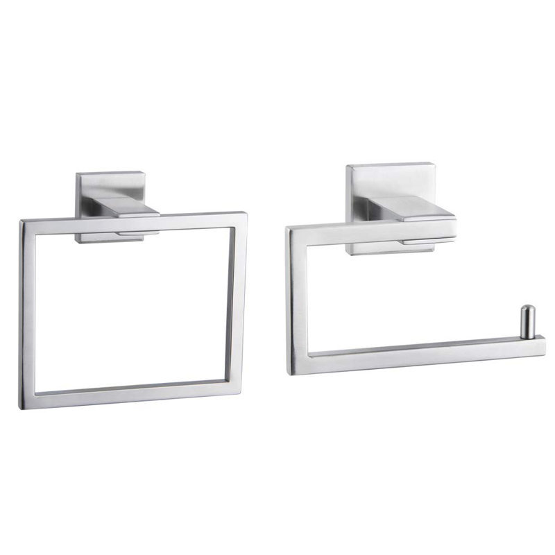 2 - Piece Bathroom Hardware Set, Brushed Stainless Steel