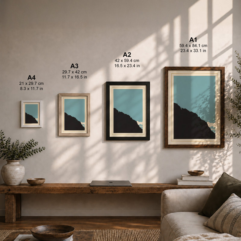 Mountain Horizon Minimalist - Print, Unframed, A2 - 59.4 x 42.0 cm