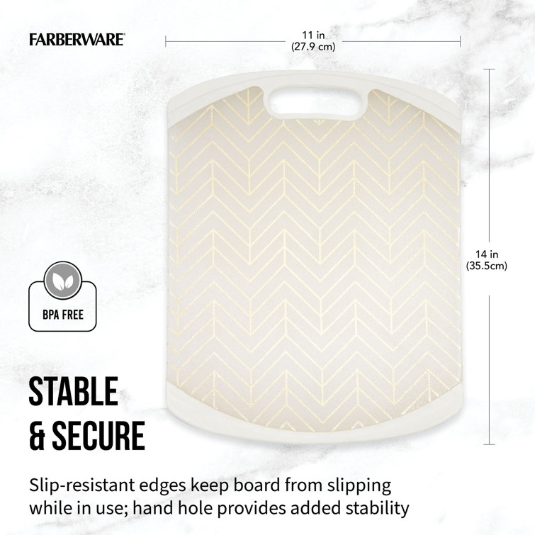 Farberware 11-inch By 14-inch White Poly Cutting Board