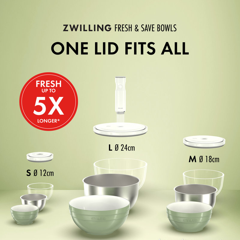 Bol à vide en verre ZWILLING Fresh & Save BOWLS, grand, 4,23 pintes