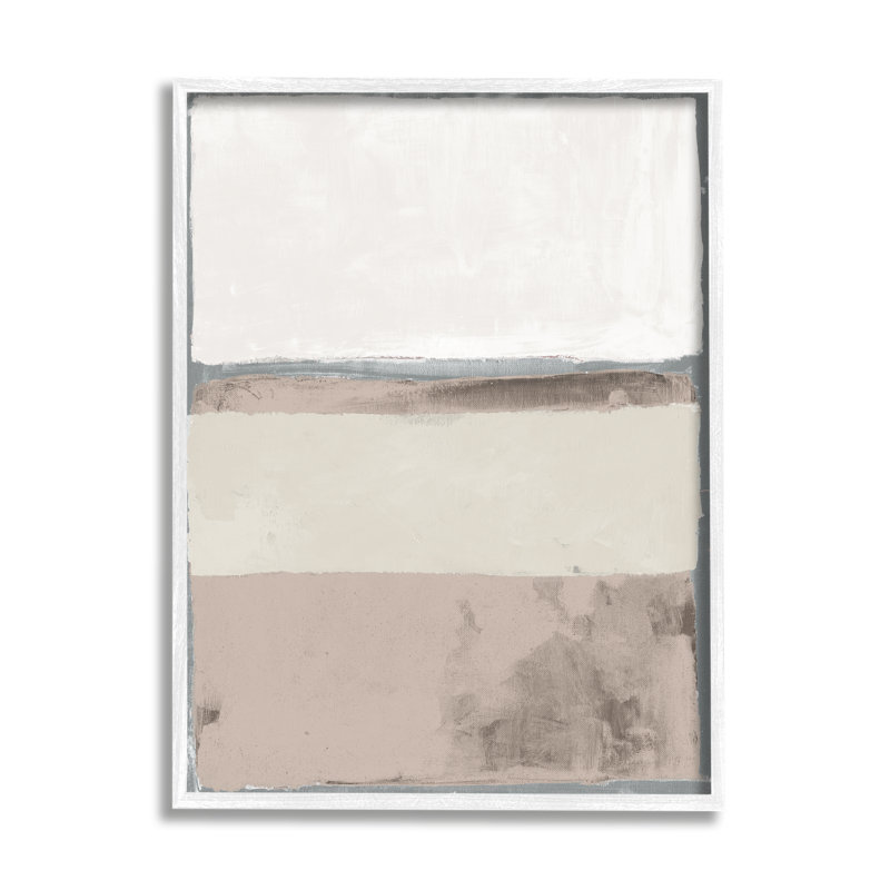 Tons de terre boueux industriels gris avec blocs - Peinture, Giclée encadrée blanc bord de mer, H 14 po x l 11 po