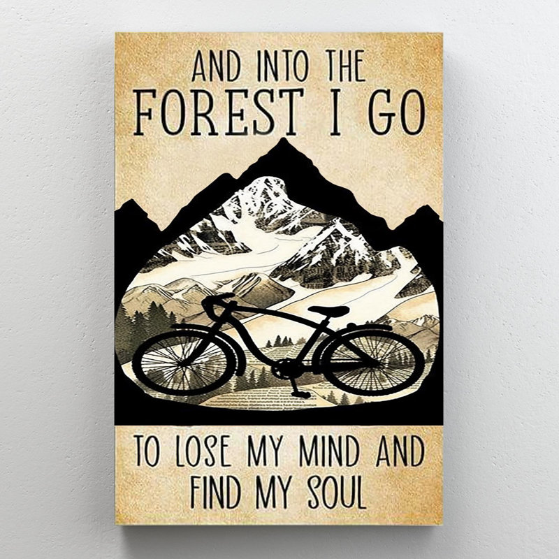 Mountain Biking And Into The Forest - 1 Piece Rect " Mountain Biking And Into The Forest ", 36" H x 24" W x 1.25" D