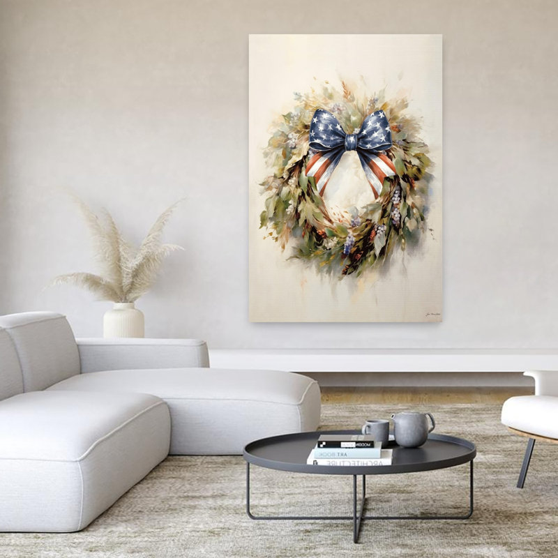 Americana, couronne, art contemporain rustique, H 60 po x l 40 po