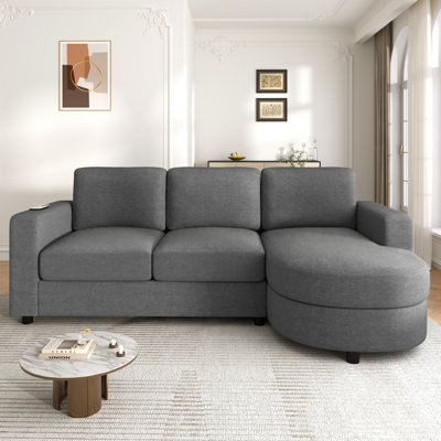 84.6" L-Shaped Modern Sectional Sofa