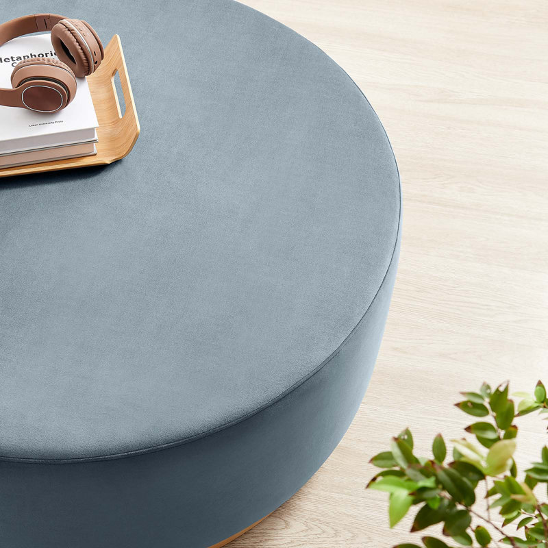 Modway Tilden Upholstered Ottoman, Blue Velvet