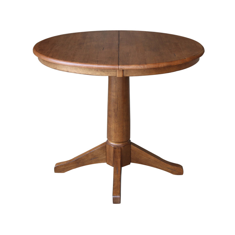 Ikuko Extendable Solid Wood Dining Table, Distressed Oak