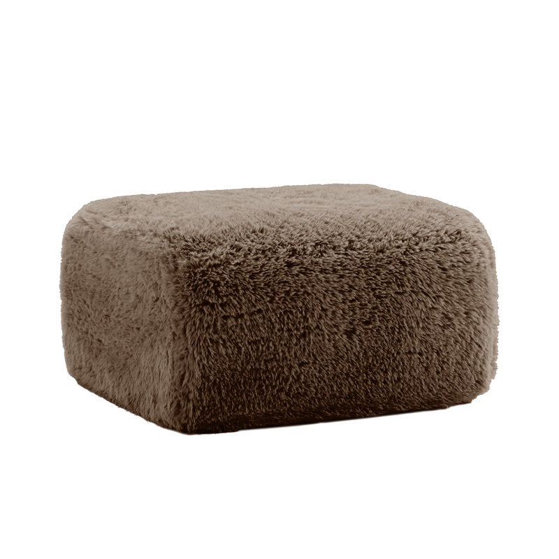 Plush Fabric Ottoman For Living Room – Footrest, Spare Seat & Decorative Accent, Dark Brown