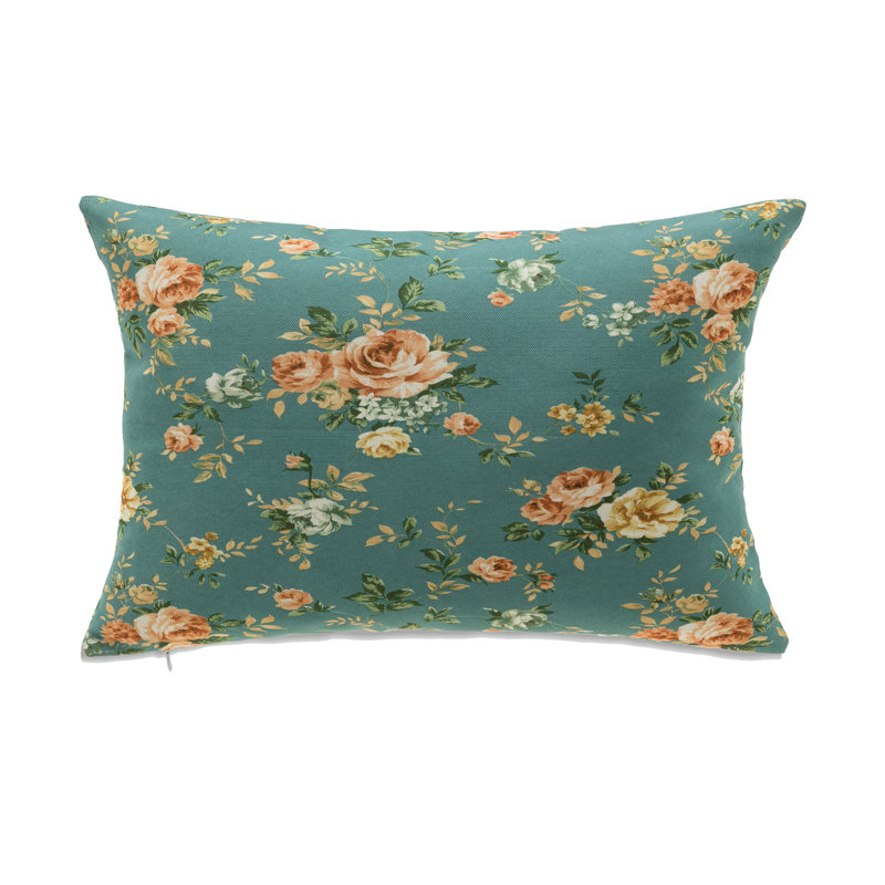 Coussin floral Florence, Bleu, Pas de bourre