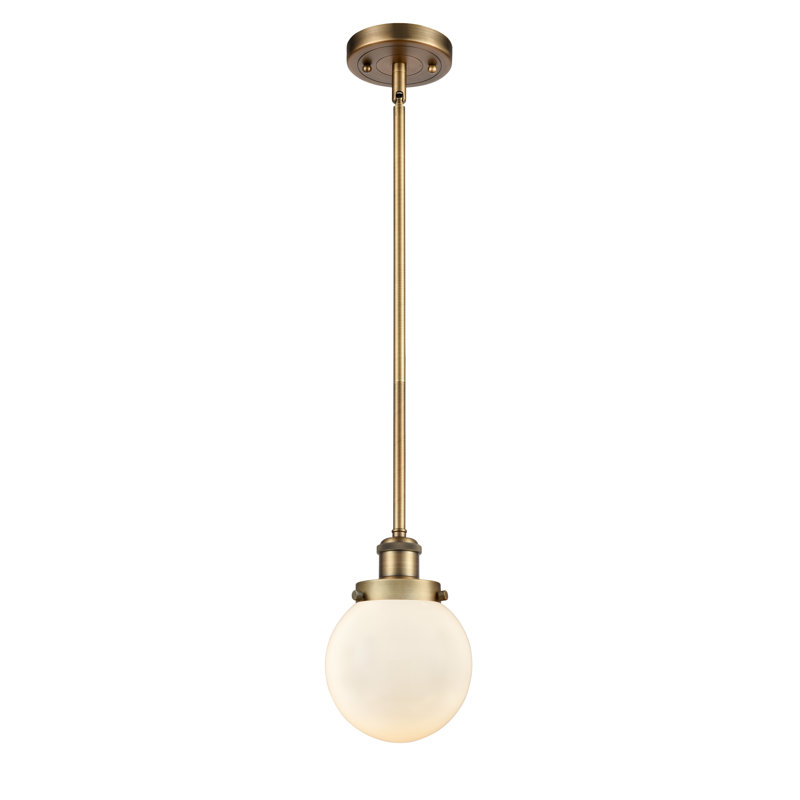 Luminaire suspendu à 1 lumière Lorri, Blanc mat, Laiton brossé, Ampoule non incluse