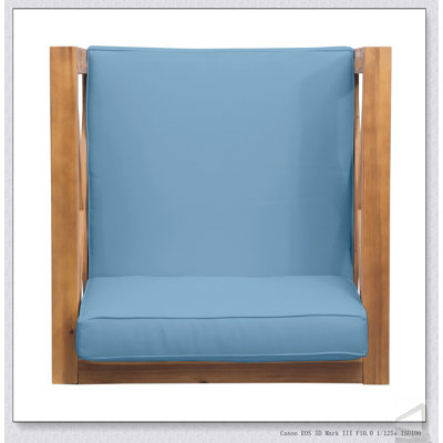 Fauteuil club en bois d'acacia de style Mid-Century moderne avec coussins résistants aux intempéries pour une élégance et une durabilité extérieures