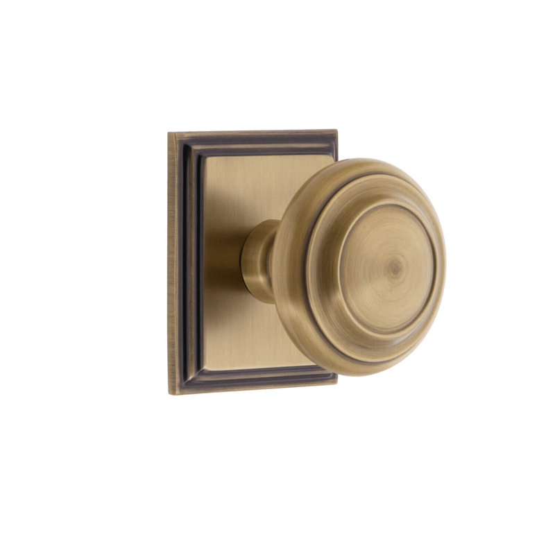 Rosette Grandeur Carré avec bouton circulaire, Laiton rétro