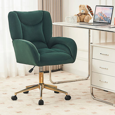 Chaise de bureau pivotante 360 avec base en métal et roues universelles