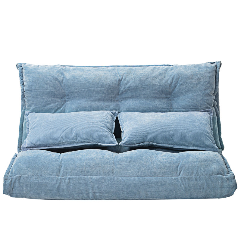 Budapest 43.3'' Upholstered Futon Chair, Blue Polyester