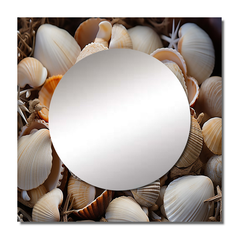 Lansdell - Grand miroir mural carré pour la chambre à coucher Nautical & Beach, 23 po x 23 po