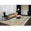 Tapis abstrait en polyester / polypropylène beige / ivoire tissé à la machine-86879154