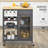 Rolling Kitchen Island With Storage, Kitchen Cart With 4-Bottle Wine Rack, Bar Cart With Stemware Holder, Shelves-13748955-13748965