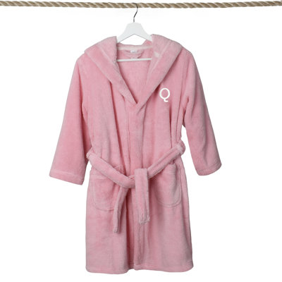 Peignoir en molleton mi-mollet personnalisé pour enfants avec poches et capuche