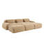Canapé modulaire à trois places avec 3 repose-pieds en velours côtelé sans assemblage Accoudoirs courbés ultra-larges pour animaux de compagnie-1093628209