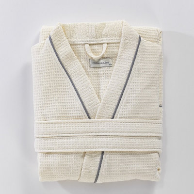 Hammd 100% Cotton Waffle Gender Neutral Mid-Calf Bathrobe with Pockets