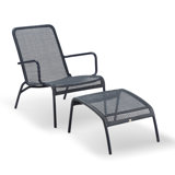 Ludlow Lounge Chair W/ Ottoman, Indigo
