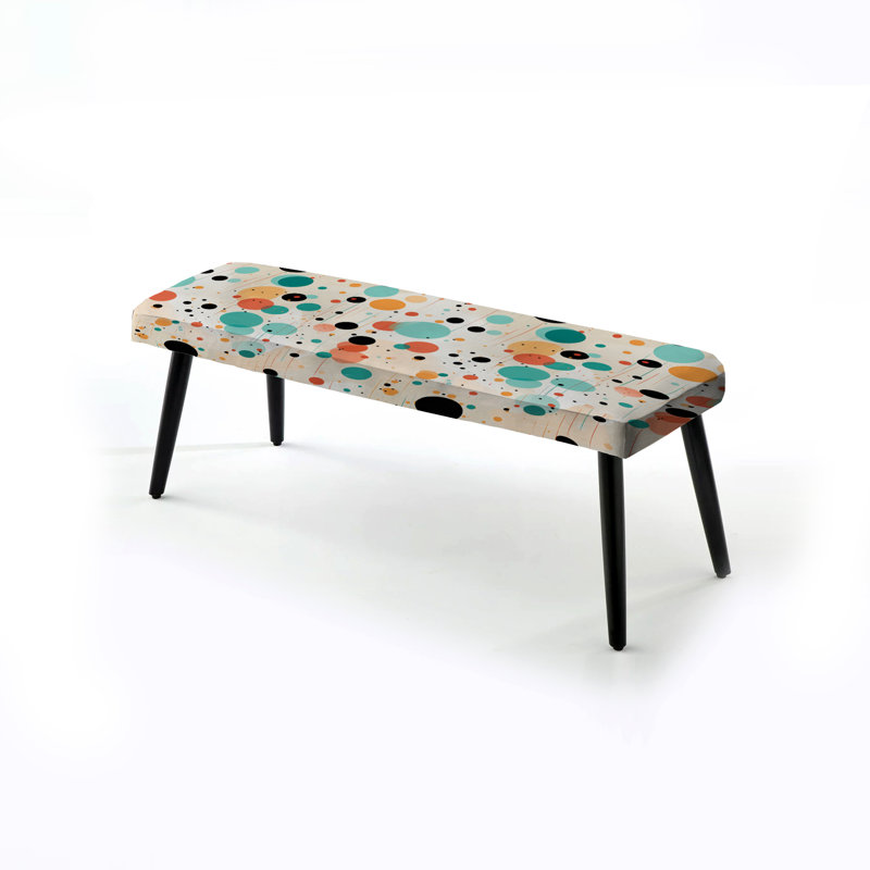 Modern Fusion Polka Dots Pattern - Polka Dots Upholstered Black Bench