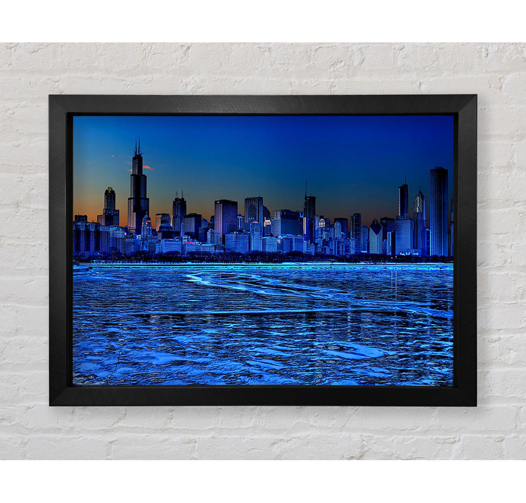 Chicago Ice Blue Waters - Einzelner Bilderrahmen Kunstdrucke