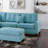 L-shaped Sectional Sofa Couch with Ottoman  and Pillows ,upholstered sectional-698148960